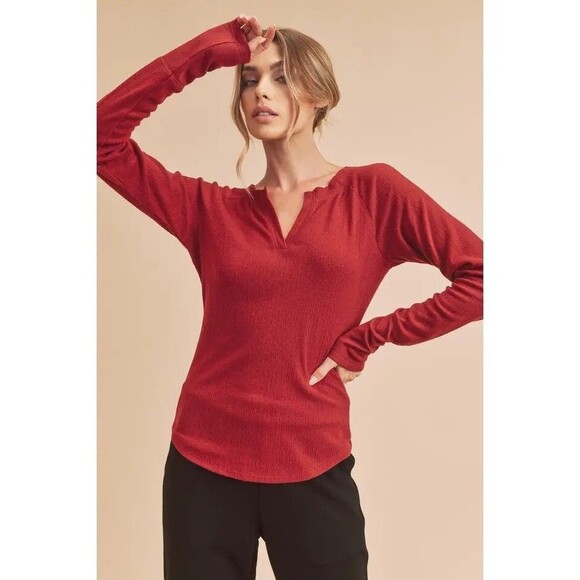 Lori Notched Raglan Top - Picture 5 of 5